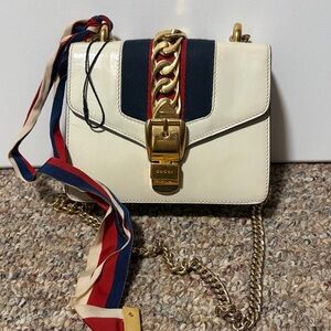 Gucci Calfskin Mini Sylvie Chain Shoulder Bag